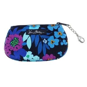 Vera Bradley Coin Purse w/ ID Holder & Keychain in Midnight Blues Floral Print